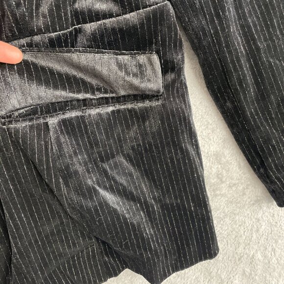 NEW Ava & Viv Women’s XXL Velvet Blazer Metallic Black Pinstripe i1603 - Picture 11 of 12